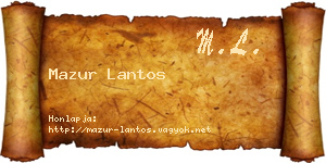 Mazur Lantos névjegykártya